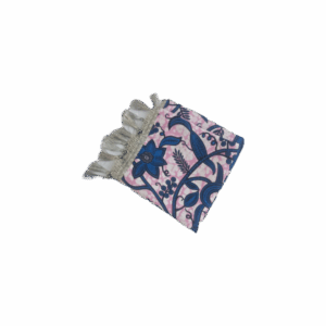 Pochette coussin fleuri bleu