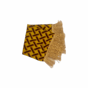 Pochette coussin jaune à motifs