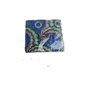 Rideau ethnik fleuri vert