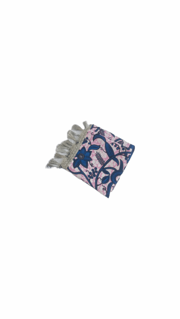 Pochette coussin fleuri bleu
