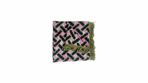 Pochette coussin vert à motifs